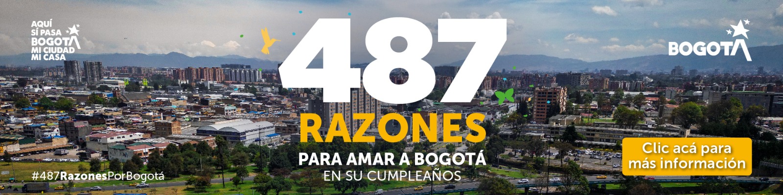 Cumpleaños Bogotá 487 Razones