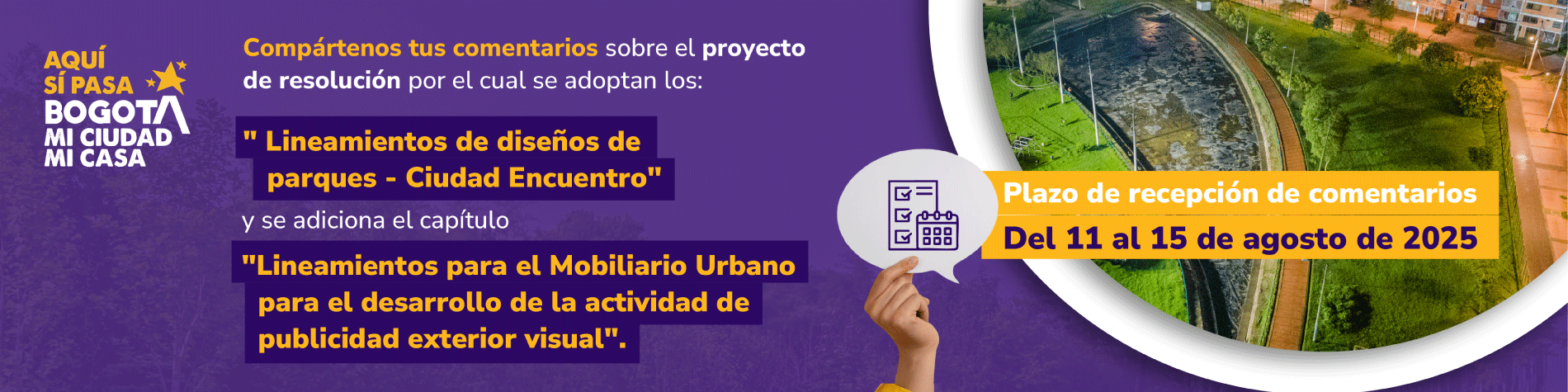 Lineamientos diseño de parques y mobiliario urbano