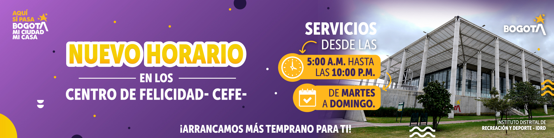 Nuevo horario en CEFE - Desde las 5:00 a.m.