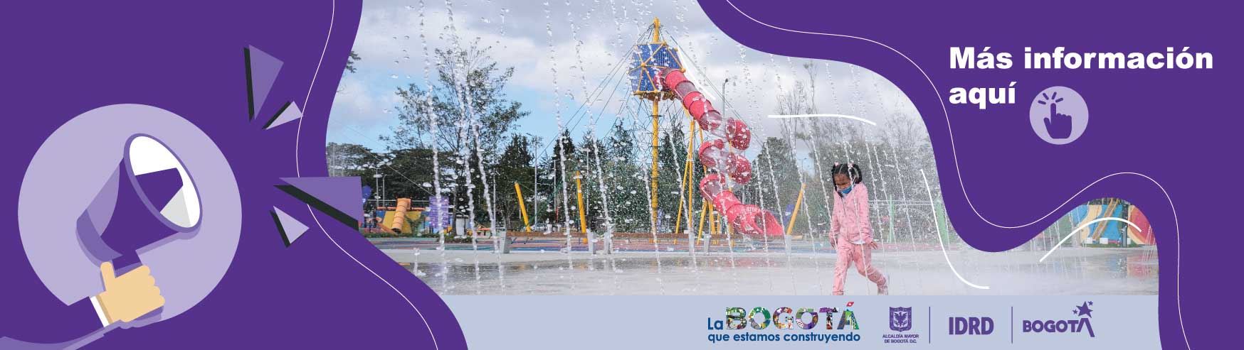 Mantenimiento en atracciones de agua del parque de los niños y las niñas