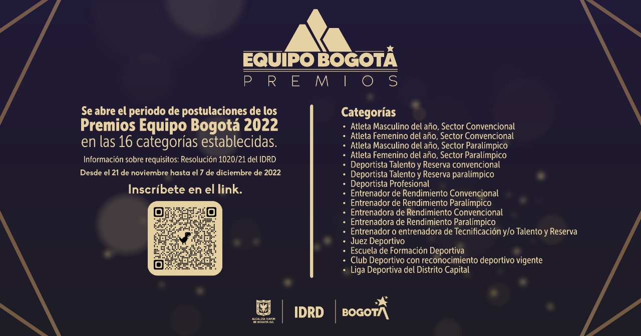 Convocatoria Premios equipo Bogotá 2022