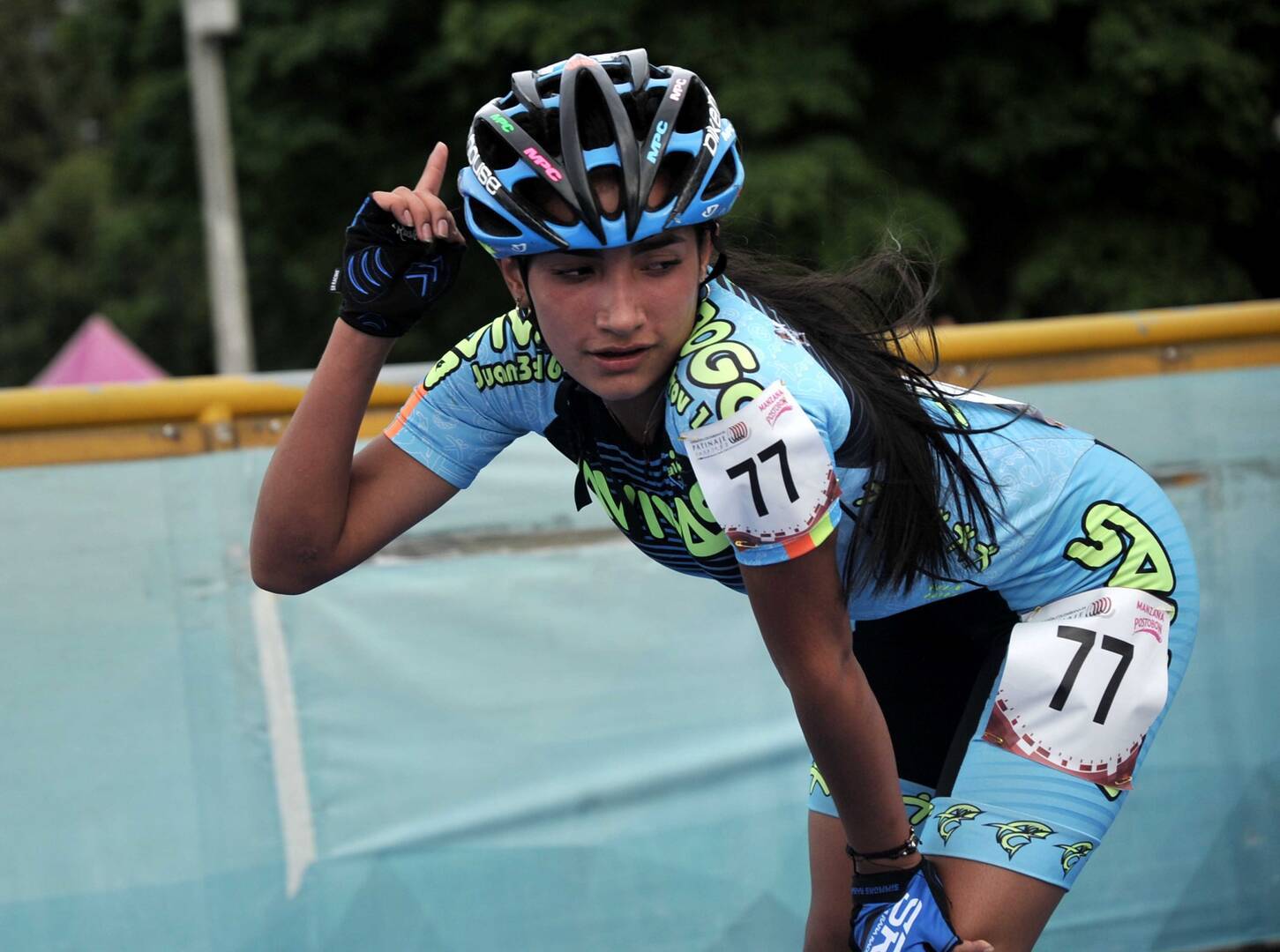 Luna Vargas ganó en Alemania en patinaje de carreras. Foto Fedepatín.