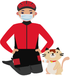 Ilustración de guardián de la Ciclovía con un gato