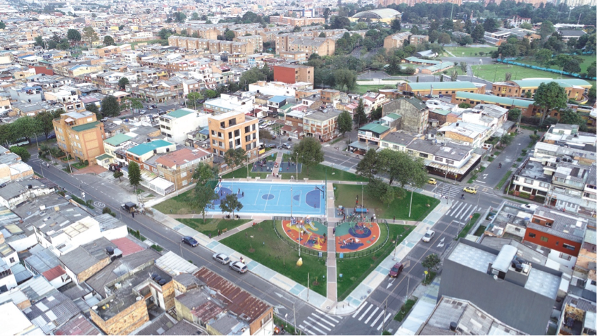 vista aérea del Parque El Trébol 