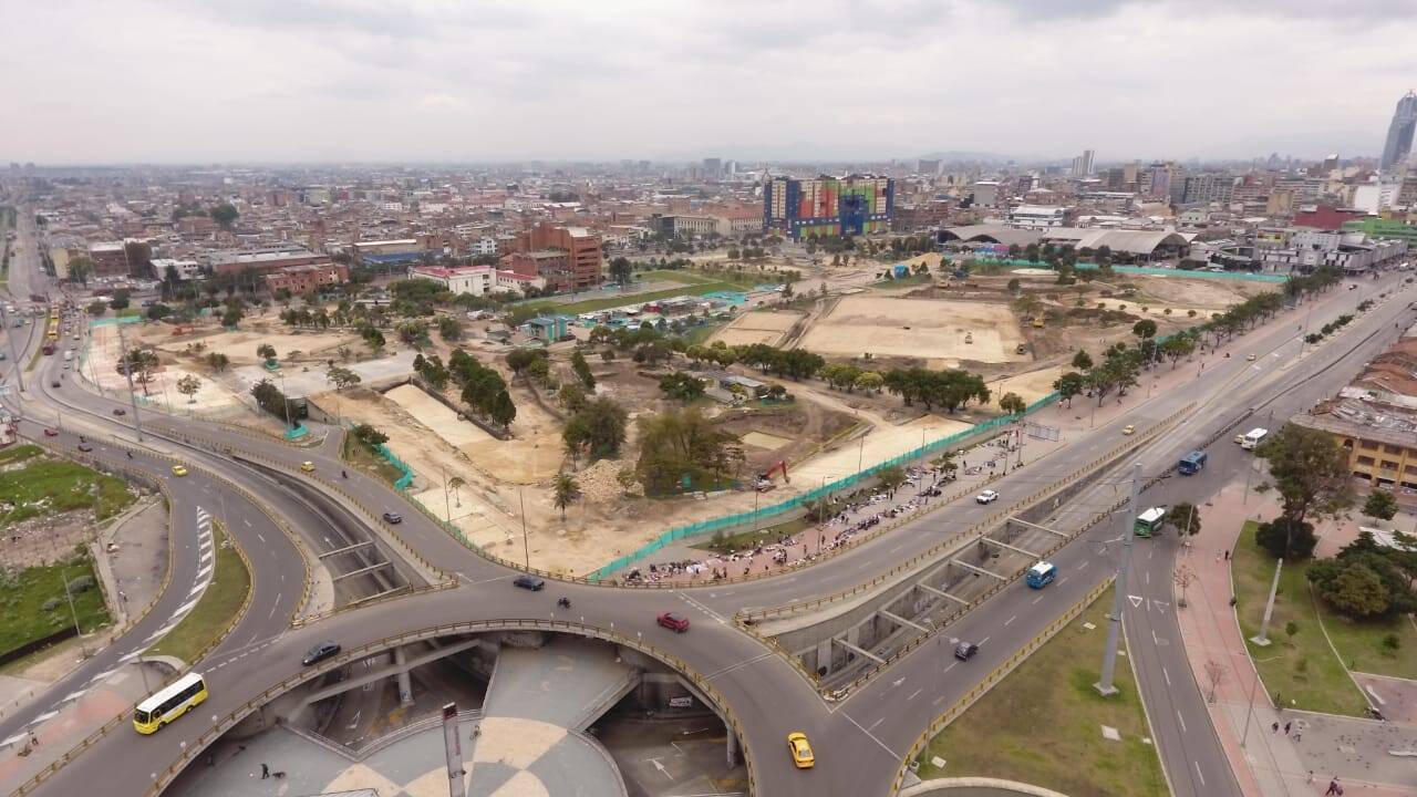 vista aérea de la obra de paque Tercer Milenio