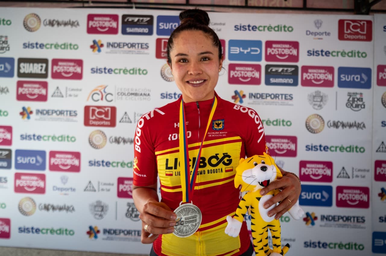 Camila Valbuena, la gran figura del Equipo Bogotá en los Nacionales de Ciclismo. Foto IDRD.