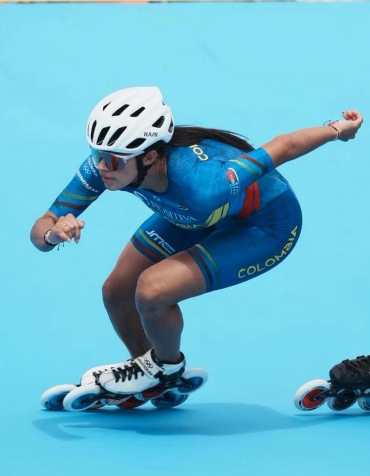 Gabriela Rueda, campeona mundial de patinaje de carreras. Foto cortesía Fedepatín.