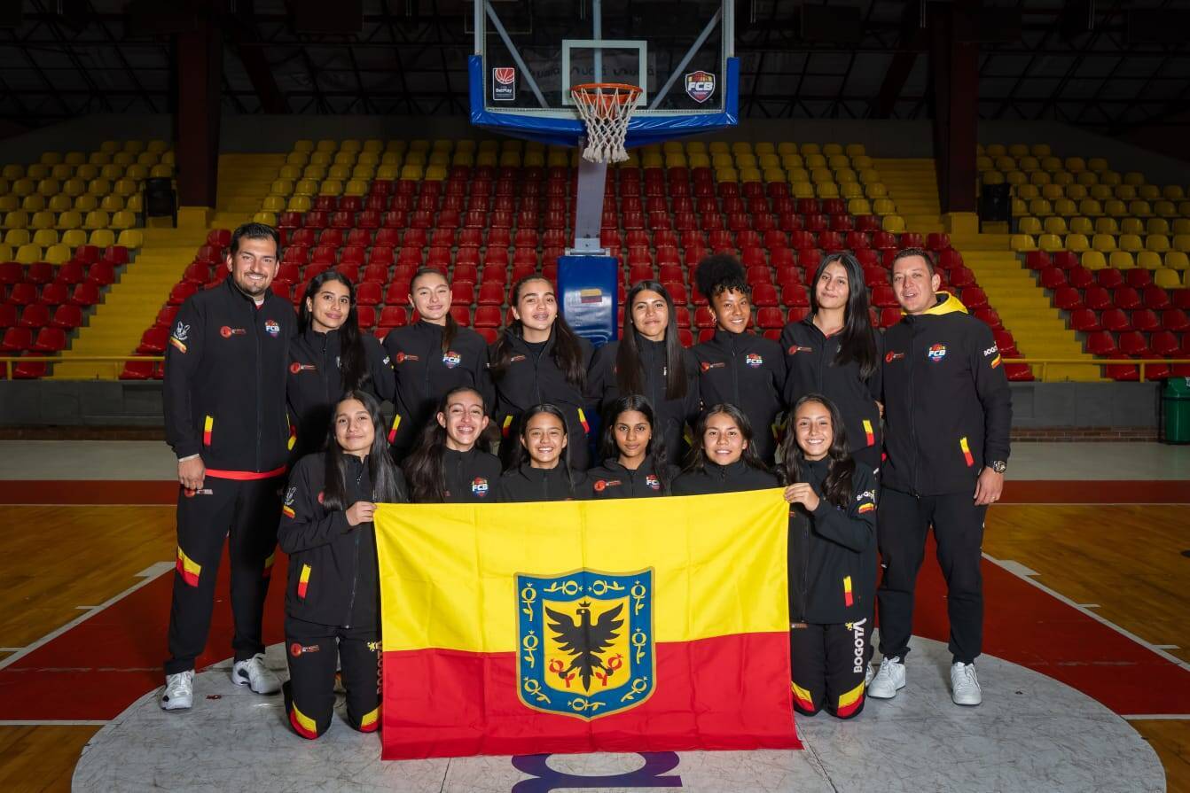 Selección Femenina A de Bogotá que jugará el Nacional Interligas Infantil.   Foto cortesía, Liga de Baloncesto de Bogotá.
