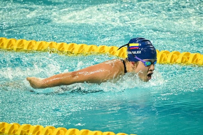 Laura Carolina González, medalla de plata en 100 mts mariposa S8. Foto IDRD, Daniel Pérez, enviado especial.
