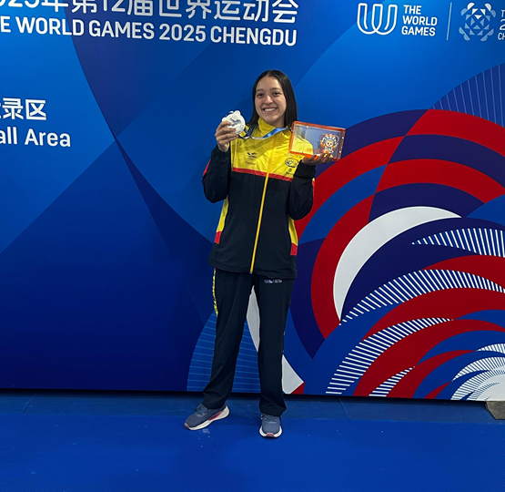 María Carolina Rodríguez, dos medallas (plata y bronce) y un futuro prometedor en la paraapnea dinámica de las actividades subacuáticas. Foto cortesía Fedecas. 