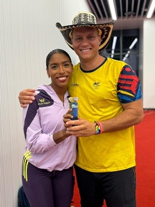 Natalia y su entrenador Martín Suárez
