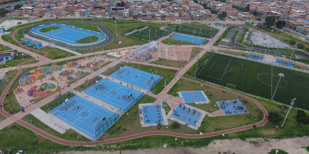 Vista aérea de pista de skate