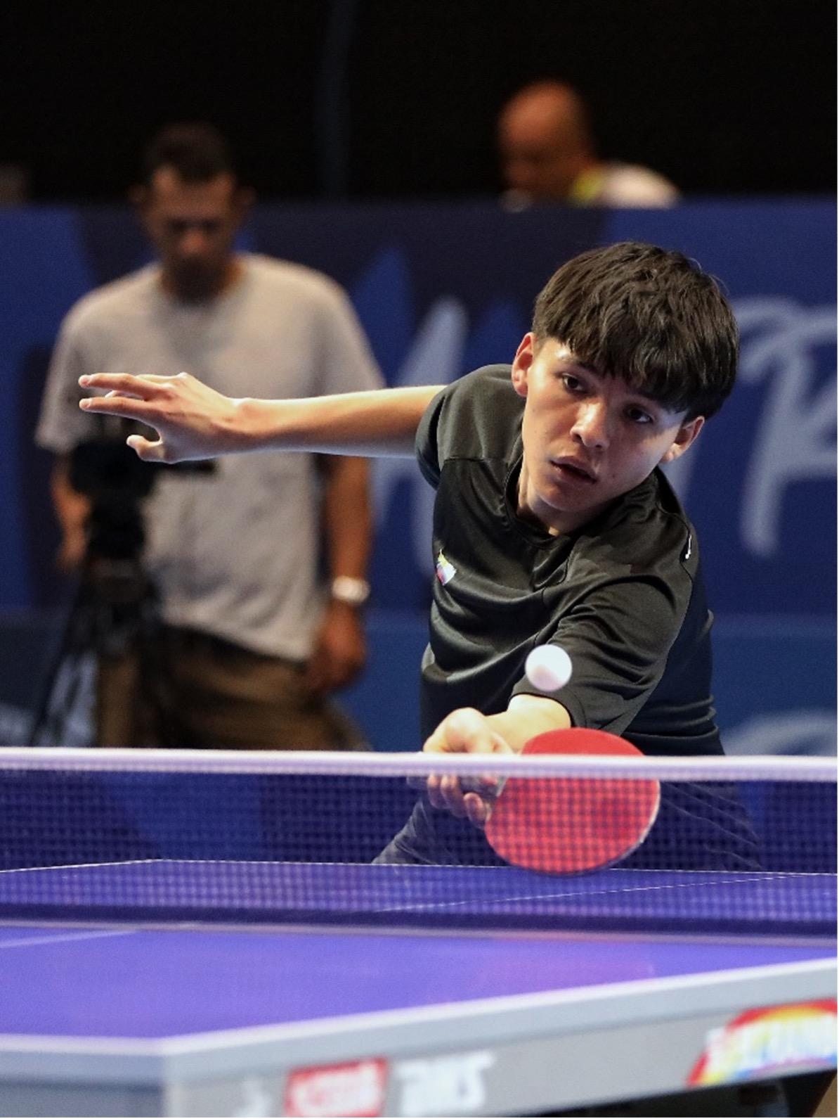 Rafael Quintero, en tenis de mesa, obtuvo el punto que le dio a Colombia el oro en equipos mixto. Foto cortesía COC.