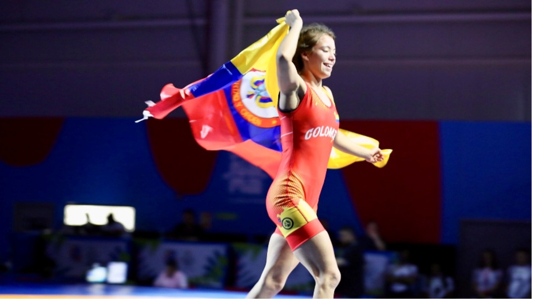 La luchadora Valery Rubio también subió a o más alto del podio, en lucha. Foto cortesía COC.