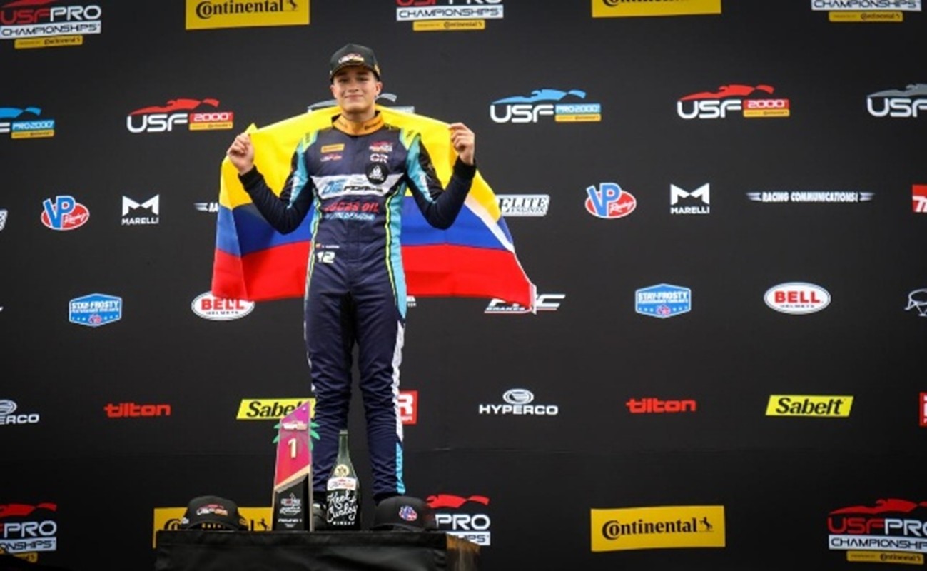 Sebastián Garzón ganó las dos carreras de la USF2000 y es líder del campeonato. Foto IDRD.