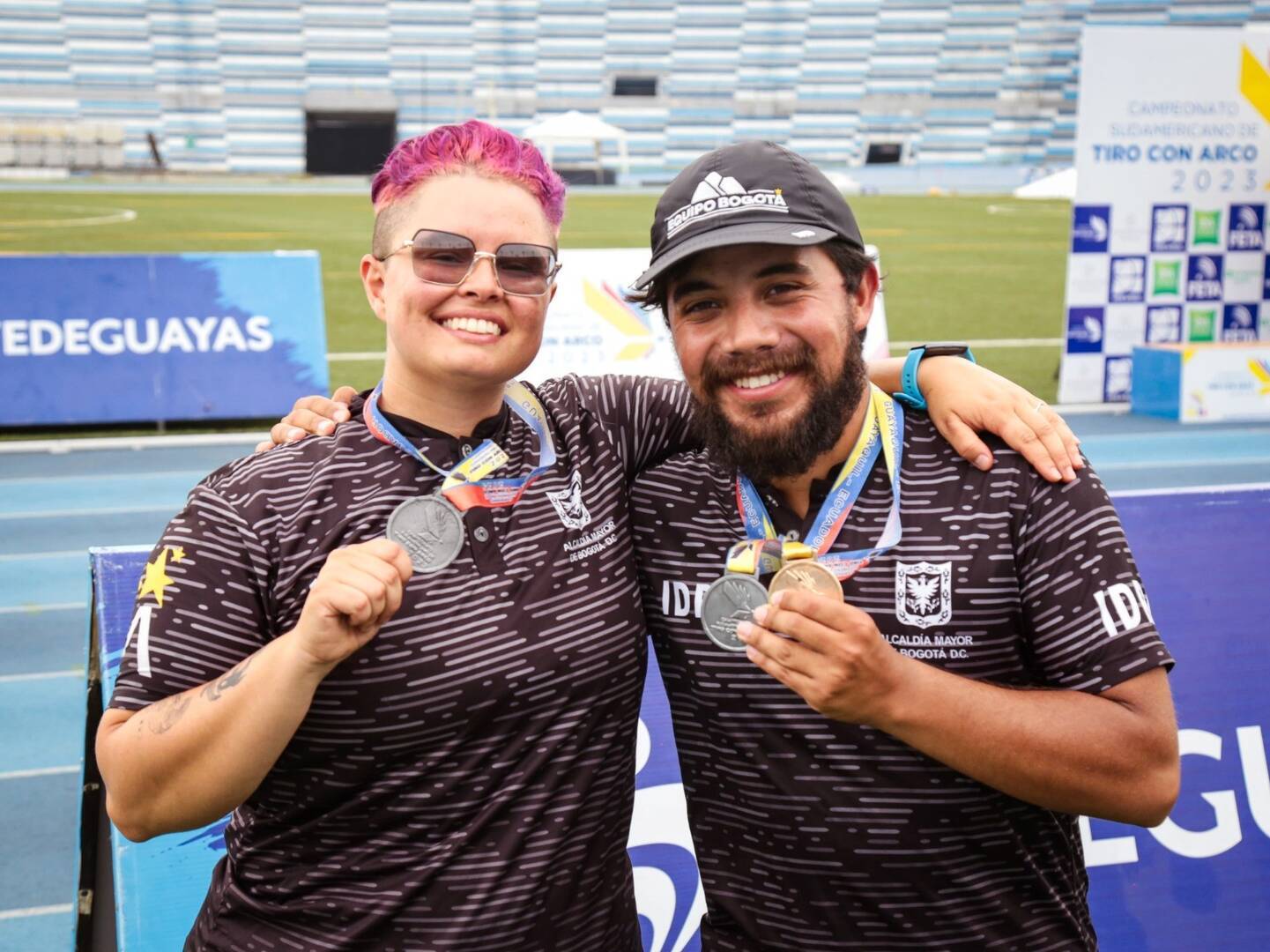 Nora Valdez y José Ortiz también fueron medallistas en el Suramericano de Arquería. Foto IDRD.