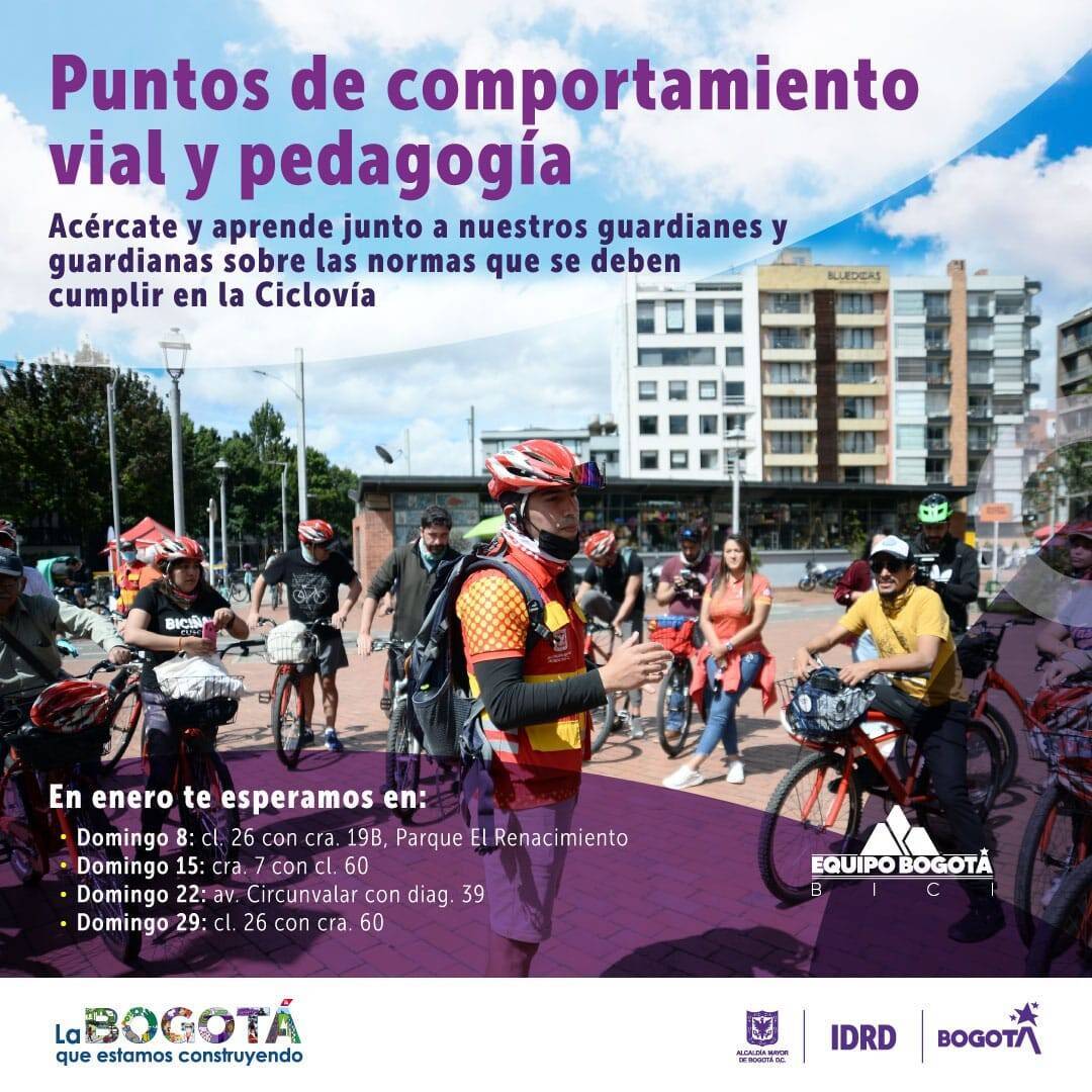 Puntos de comportamiento vial en Ciclovía enero 2023