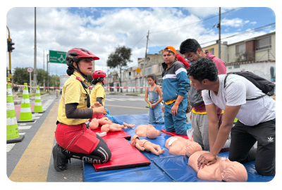 Puntos de cuidado en Ciclovía