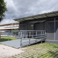Módulo de baños en el Parque Porvenir