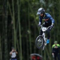 Carlos Ramírez es protagonista del final de la Copa Nacional de BMX Racing en Bogotá. Foto IDRD.
