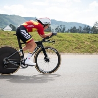 Concentrada y segura en lo que hace en cada pedalazo. Así es Camila Valbuena, ganadora, guerrera. Foto IDRD.
