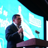 Gabriel Ernesto Lagos, secretario General y director (e) del IDRD, durante la presentación oficial de la Media Maratón de Bogotá, que se correrá el 26 de julio. Foto IDRD.