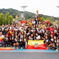 Este es el Equipo Bogotá, que luego de dos décadas, consiguió el título del Campeonato Nacional Interligas de Patinaje de Carreras. Foto cortesía Liga de Patinaje de Bogotá.