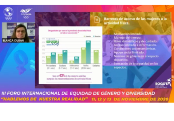 publicidad Foro Internacional de Equidad de Género y Diversidad del Comité Olímpico Colombiano