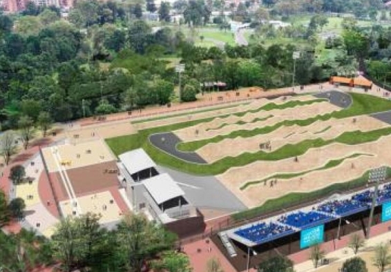 Vista aérea de proyección de pista de BMX