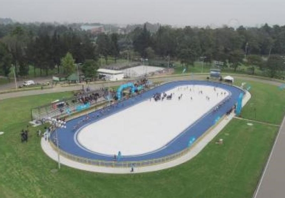 Vista aérea del patinódromo del parque recreodeportivo El Salitre