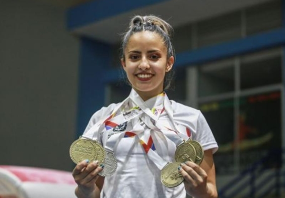 deportista con medallas