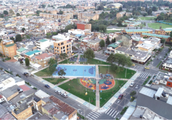 vista aérea del Parque El Trébol