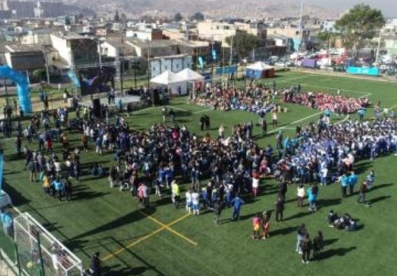 vista aérea de cancha de fútbol