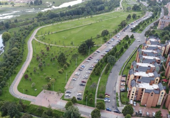 vista aérea de parque y edificaciones