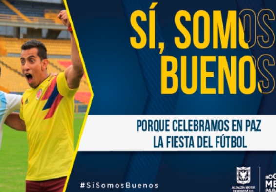 Flyer 'Sí somos buenos' de hombre celebrando