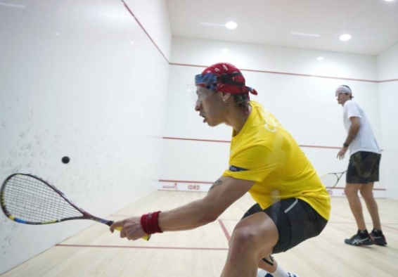 Andrés Felipe Herrera ganó oro en squash, en dobles masculino. Foto: IDRD/Andrés ROT.