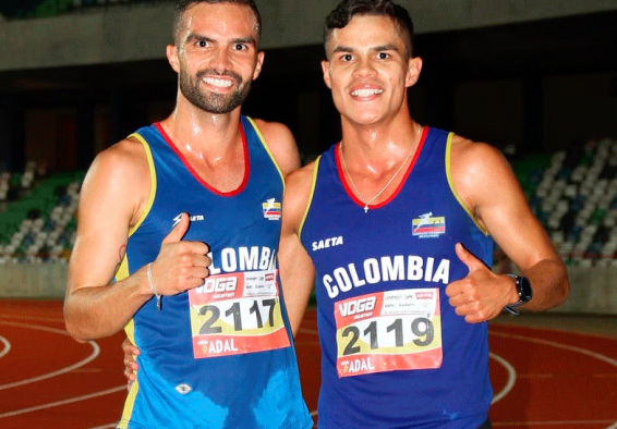 Esteban (izq.) y Juan José Soto, fueron tercero y primero en el Nacional de Marcha, en los 35 kms.