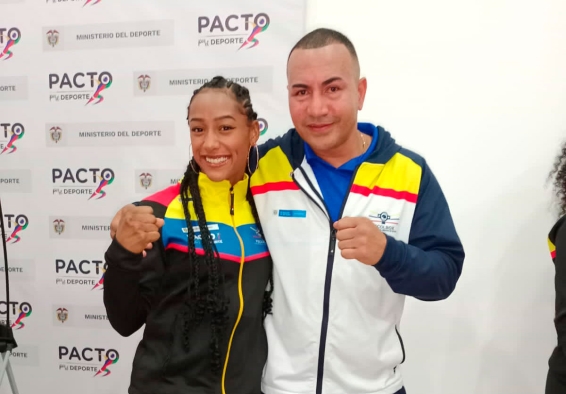 Valeria Arboleda y su entrenador Alexander Brand. Foto IDRD.