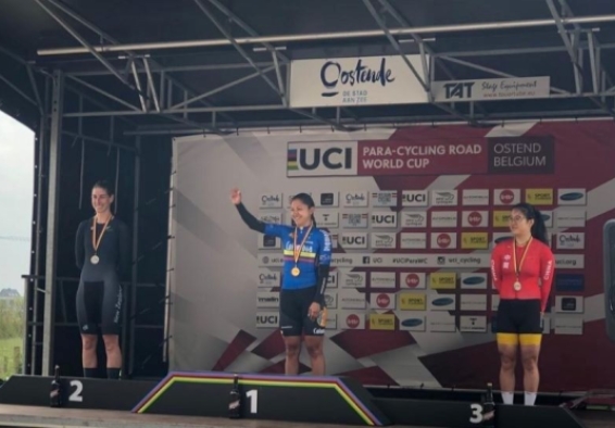 Paula Ossa, medalla de oro en ruta en la Copa Mundo en Bélgica. Foto IDRD.
