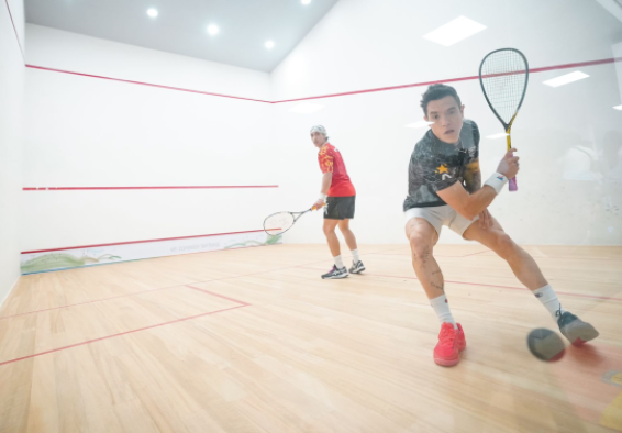 Miguel Angel disputa el oro en squash. Foto IDRD.