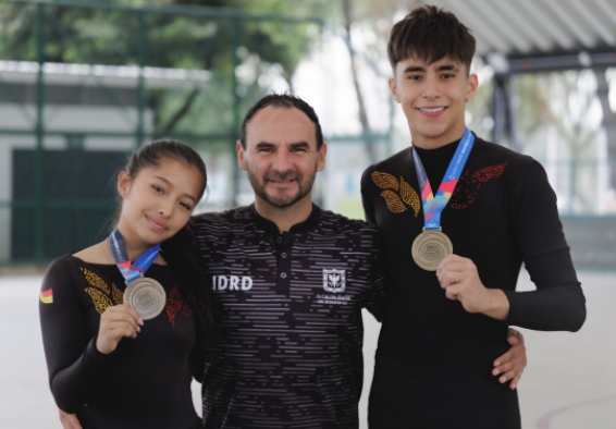 Geraldine Gañán, Diego Duque (entrenador) e Isaac Sotomayor