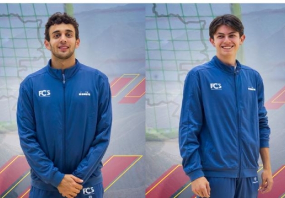 Juan José Torres (izq.) y Juan Irisarri, ganadores de dos medallas de oro cada uno en el Panamericano de Squash. Fotos Fedesquash. 