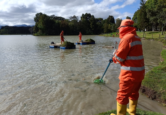 Labores de limpieza IDRD y Aguas de Bogotá
