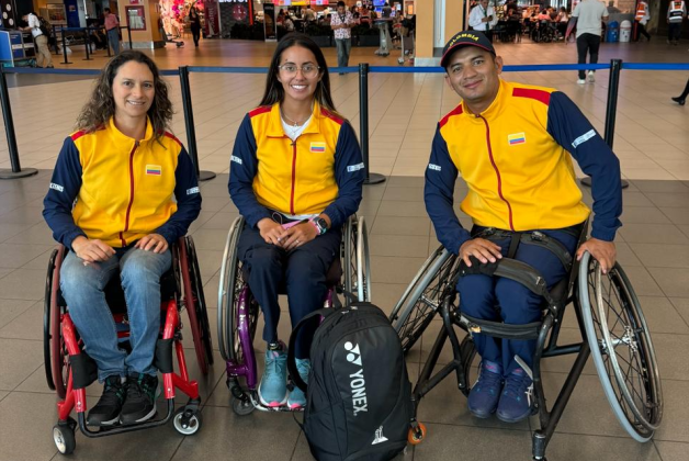 Johana Martínez, Angélica Bernal y Manuel Sánchez, por Colombia en Perú. Foto IDRD.