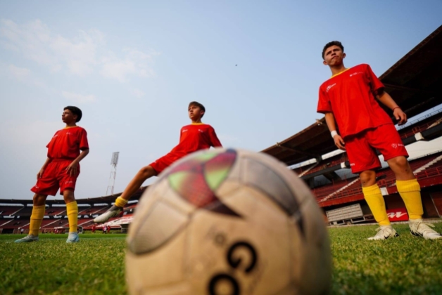 El equipo de fútbol del Colegio Cafam ganó su primer encuentro que se jugó en el Estadio General Santander de Cúcuta. Foto IDRD / Alejo Rivera, enviado especial.