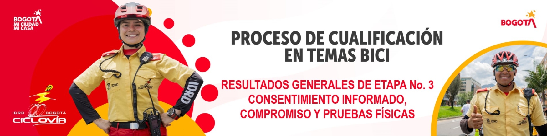 Resultado guardianes de la ciclovia  