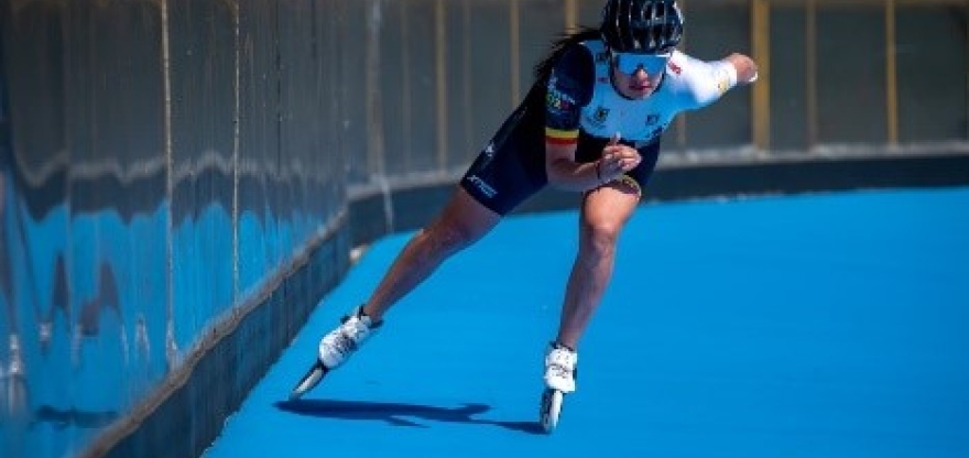 La patinadora de carreras bogotana, Gabriela Isabel Rueda, portará el pabellón nacional en la inauguración de los Juegos Odesur, en los que espera sumar otros oros más a su rico palmarés. Foto IDRD.