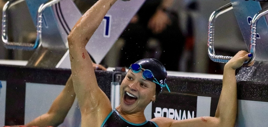 Sirena Rowe cerró la natación de carreras con medalla de plata en los 50 metros libre. Foto cortesía COC/FECNA.