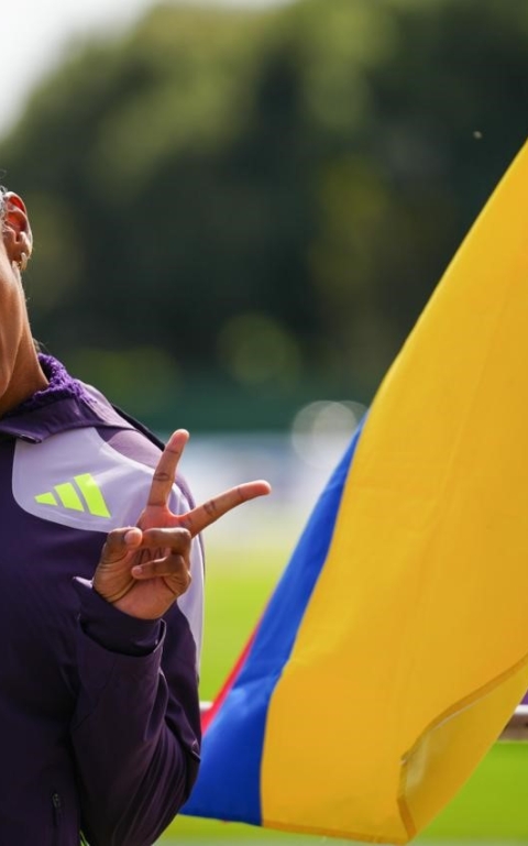 Sexta en el escalafón mundial de salto largo, Natalia Linares, del Equipo Bogotá, se estrena este sábado en la Liga Diamante de Atletismo en la parada de Shangai, China. Foto IDRD.