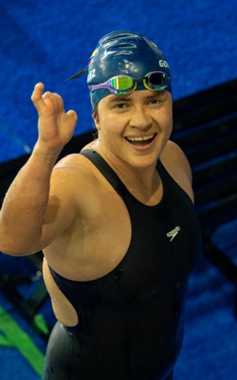 Hasta que lo logró. Después de varios intentos, y dando muestras de plena recuperación tras su fuerte lesión, la medallista paralímpica Laura Carolina González consiguió una medalla de oro en los II Juegos Parasuramericanos Valledupar 2026. Fotos IDRD, Daniel Pérez, enviado especial.